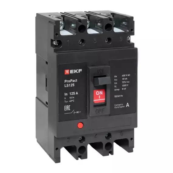 Выключатель автоматический 3п 160А 18кА LS125 ProPact EKF mccb-125-18-3-160-ls