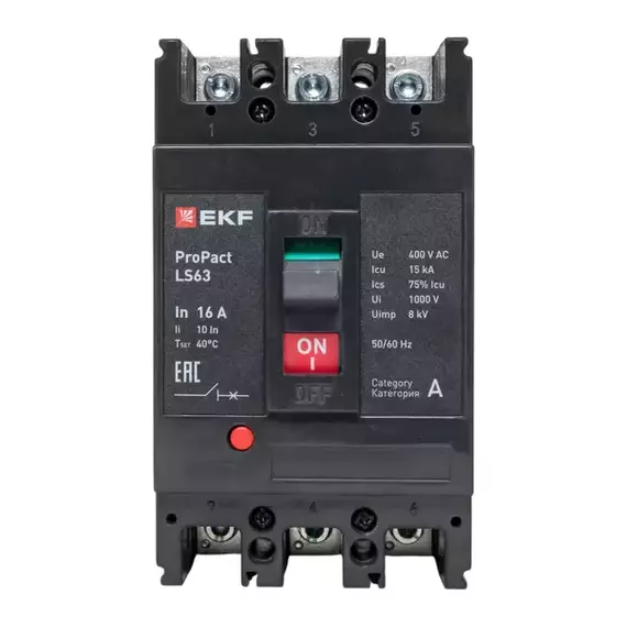 Выключатель автоматический 3п 16А 15кА LS63 ProPact EKF mccb-63-15-3-16-ls, изображение 5