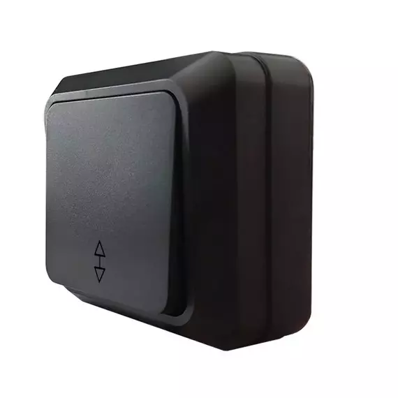 Переключатель проходной 1-кл. ОП Олимп 10А IP20 черн. Universal 2210, изображение 2