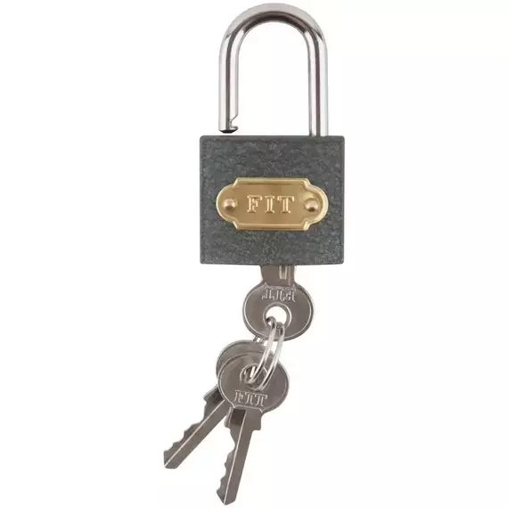 Замок навесной железный 32х28мм стальная дужка 5мм FIT 67132, изображение 5
