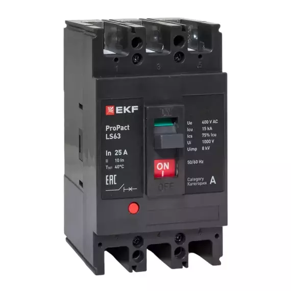 Выключатель автоматический 3п 25А 15кА LS63 ProPact EKF mccb-63-15-3-25-ls