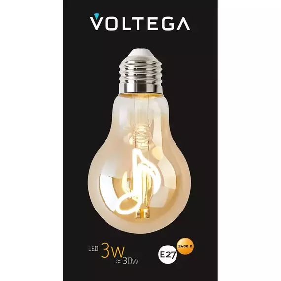 Лампа светодиодная филаментная Loft 271 A60 3Вт 2400К E27 Voltega 8582, изображение 6
