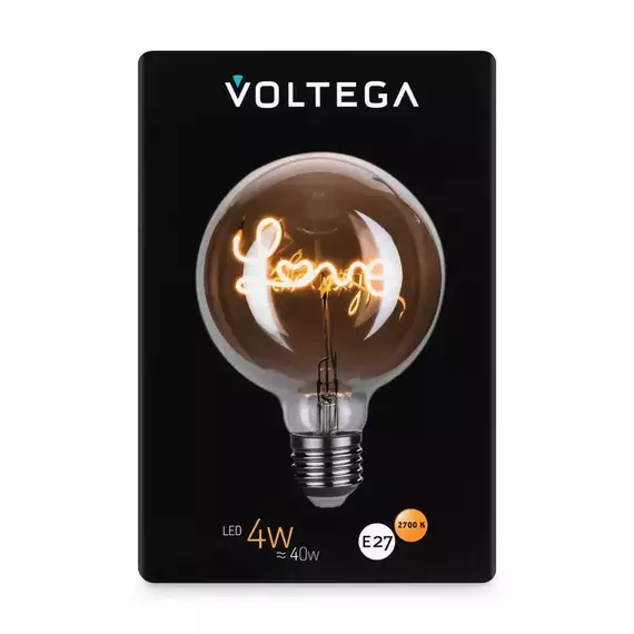 Лампа светодиодная филаментная Loft 271 G125 4Вт 2700К E27 Voltega 8522, изображение 6
