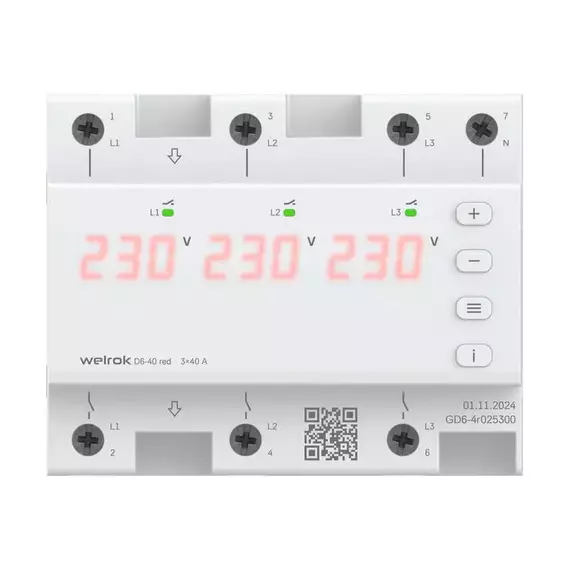 Реле напряжения D6-40 red Welrok 4660251140397
